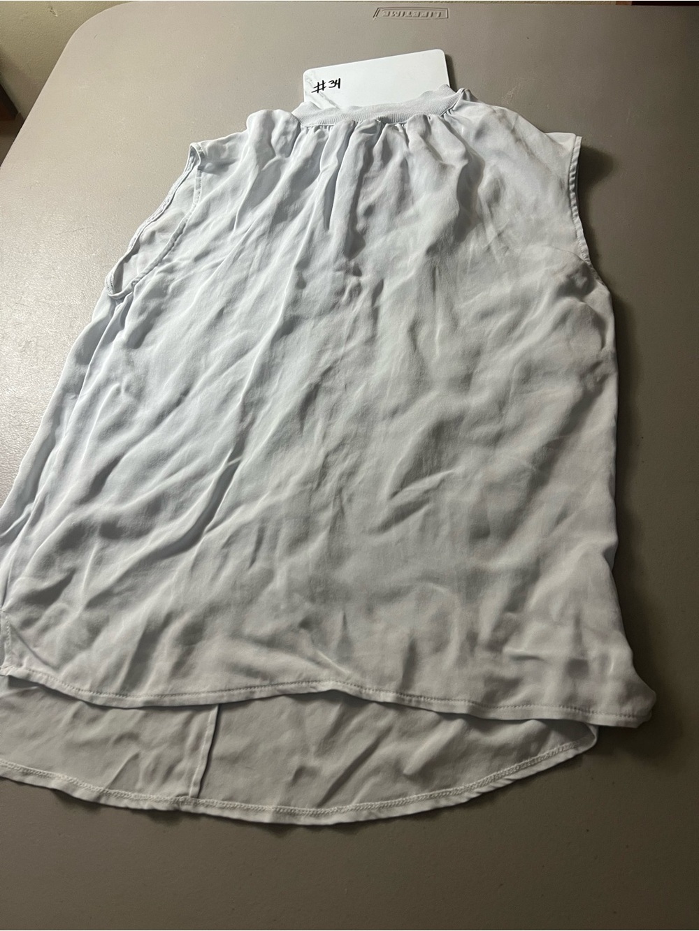 Vince Light Blue Sleeveless Silk Top